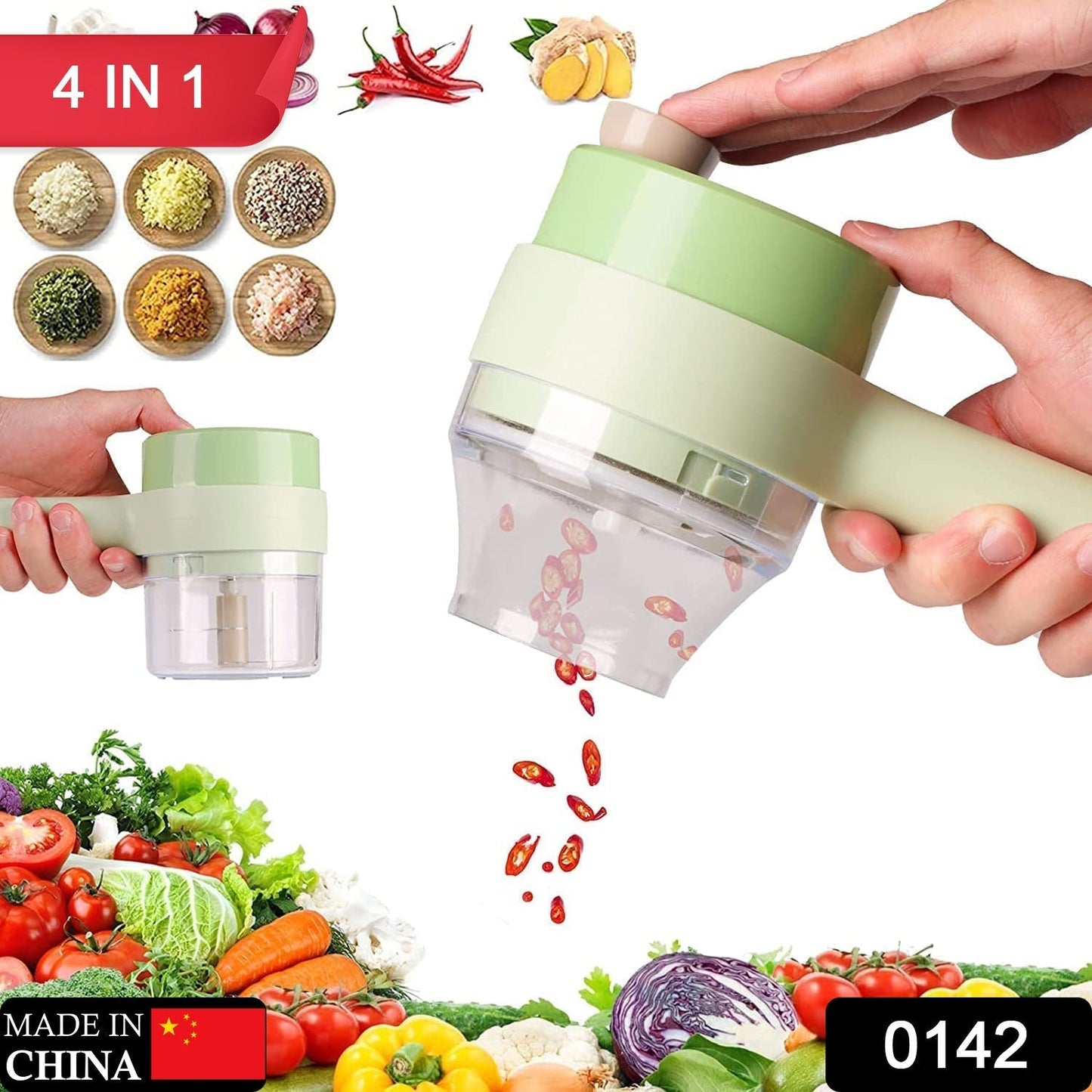 4 in 1 Portable Electric Vegetable Cutter Set